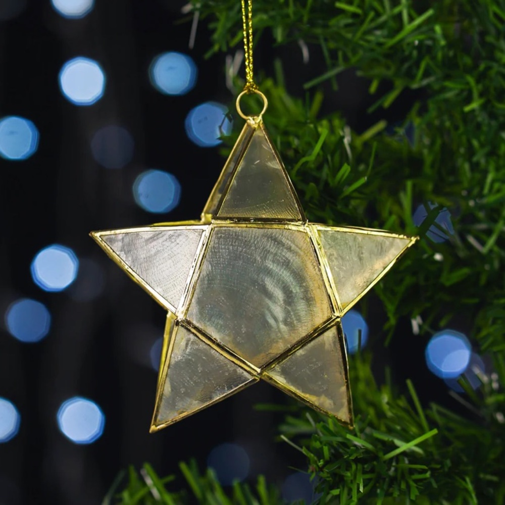 Handmade Capiz 3D Mini Star Ornament